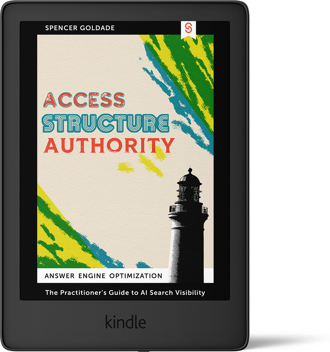 Answer Engine Optimization ebook shown on a Kindle e-reader